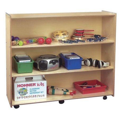 CHILDCRAFT Mobile Open Shelving Unit, 3 Shelves, 47-3/4 x 14-1/4 x 42 Inches 1301524